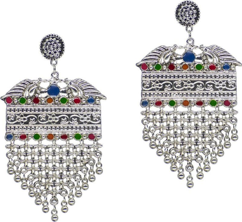 steeplook Ethnic Vintage Stylish Silver Stud Earrings Alloy Drops & Danglers, Stud Earring, Earring Set, Jhumki Earring, Hoop Earring, Tassel Earring