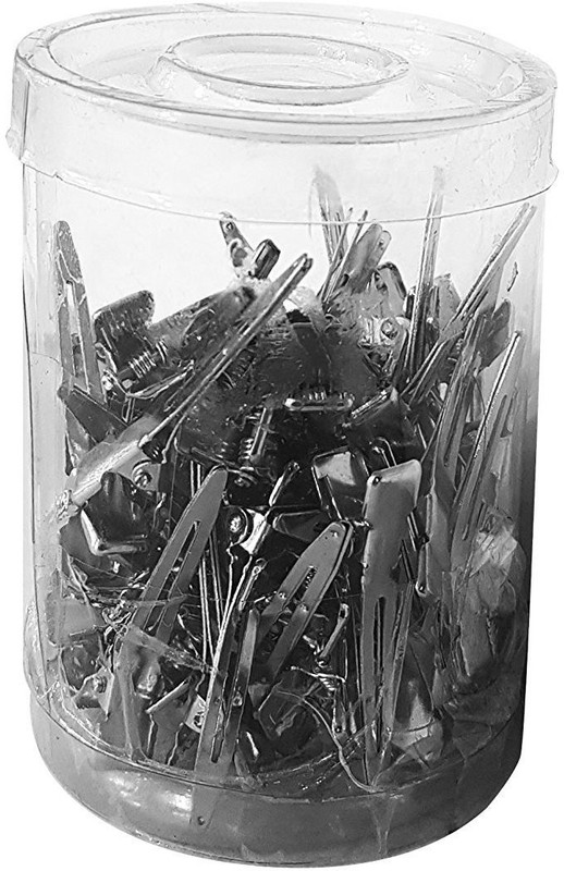 mp craft Salon Metal Section Clip, Dividing Clip for Hair Styling Use (60 Pieces) Hair Clip(Silver)