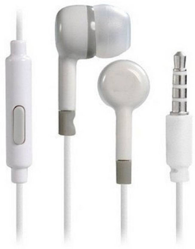 gazzet Desi Wired Headset with Mic(White, In the Ear)