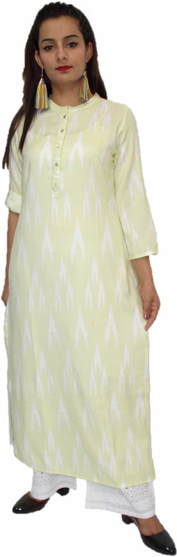 vinayak fashion Women Printed Straight Kurta(Light Green)