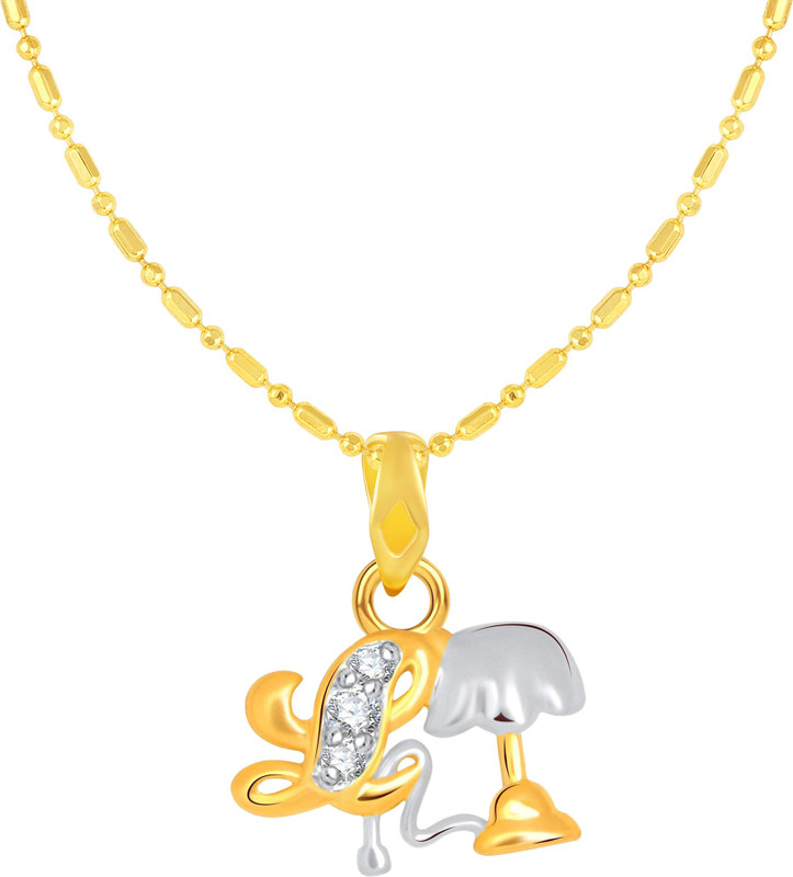 netra jewels Letter L For Lamp Gold-plated Cubic Zirconia Alloy Pendant