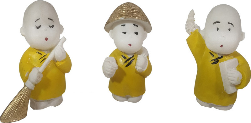 big dad 3 Monk TIBETAIN Buddhist Child Lamas/Buddha Statue Decorative Showpiece  -  5 cm(Polyresin)
