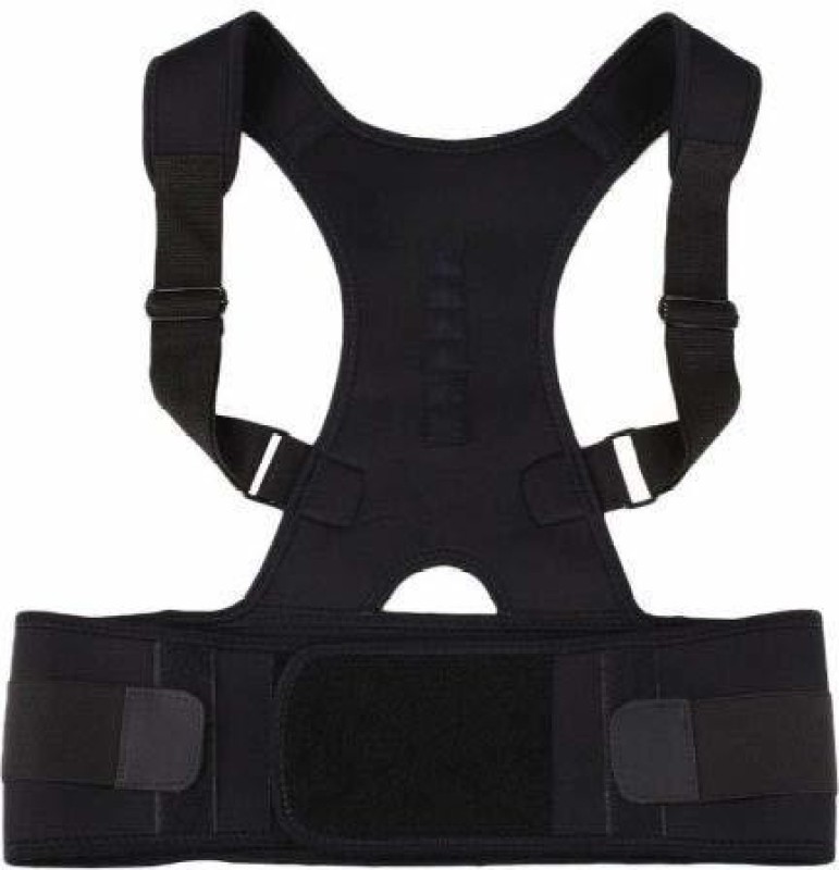 Skyzone Magnetic Back Brace Posture Corrector for Back Pain Support Back & Abdomen Support(Black)