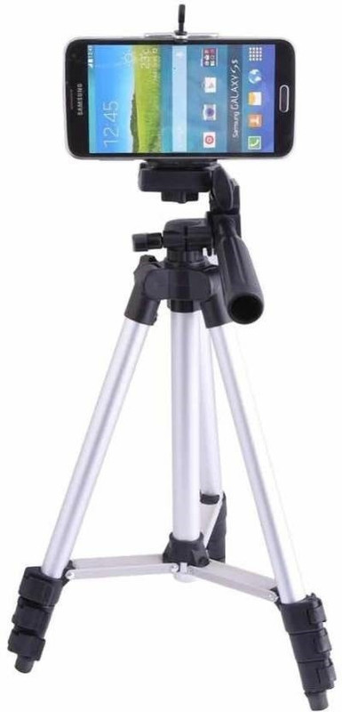 Zeom ™ 3110A Metal Extendable Tripod Stand Monopod For Canon SONY Camera Camcorder 15Tripod (Silver, Black, Supports Up to1500 g)  Tripod(Silver, Black, Supports Up to 1500 g)