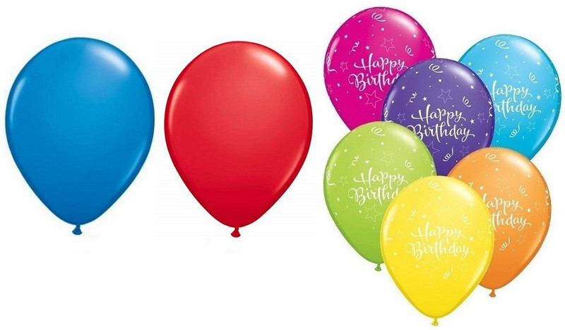 easypartystore Solid Blue & Red Balloons for Boys Birthday Decoration, Happy Birthday Printed Balloon(Blue, Red, Pack of 46)