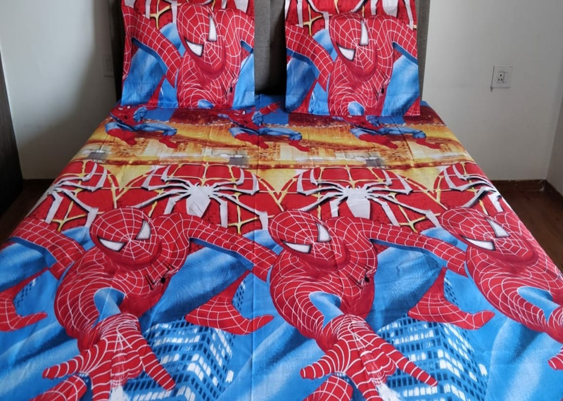 nimbus collections 250 TC Cotton Double Cartoon Bedsheet(Pack of 1, Blue)