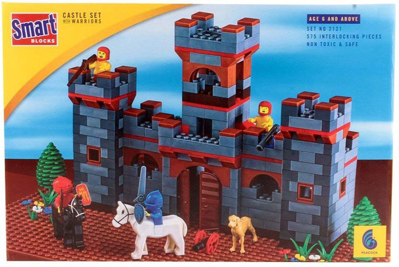 Peacock Smart Blocks Castle Set-Junior by Party Shopping(Multicolor)