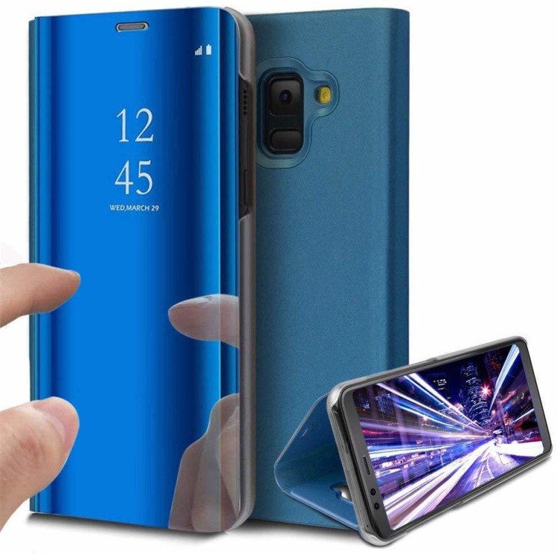 DHAN GTB Flip Cover for Samsung Galaxy J8(Blue, Grip Case)