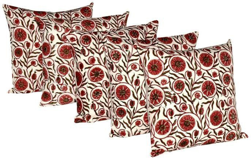 pinkcity craft work Floral Cushions & Pillows Cover(40 cm*40 cm, Brown)