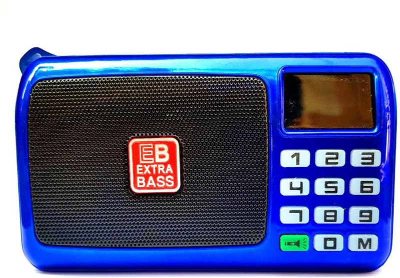 CRETO SM-53 FM Radio Player With LED Torch AUX/USB/TF Card Player FM Radio(Blue)