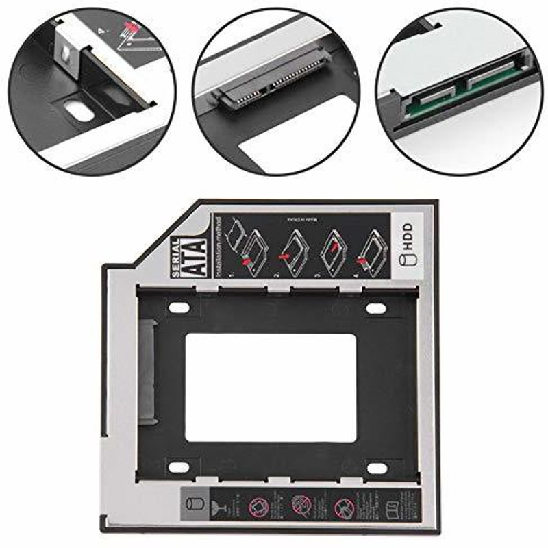 WEBDOO INFOTECH nd HDD Bay Caddy 9.5mm Unibody Sata 2.5 inch Internal Hard Drive Internal Hard Drive Enclosure Internal Optical Drive