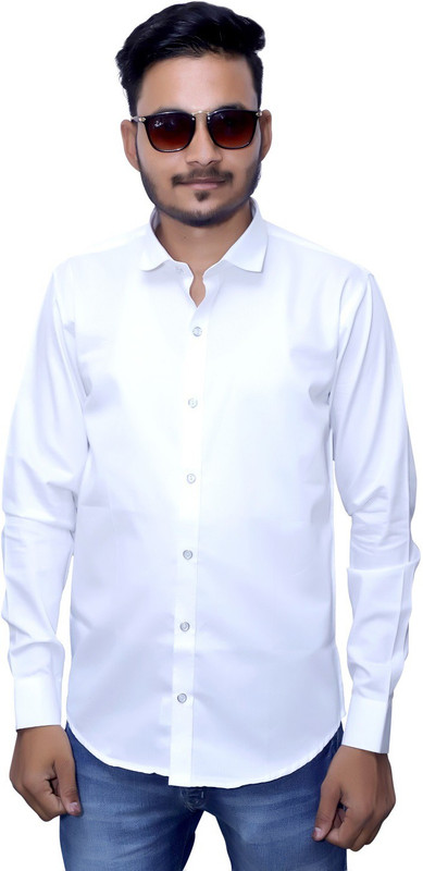 arman Men Solid Casual White Shirt