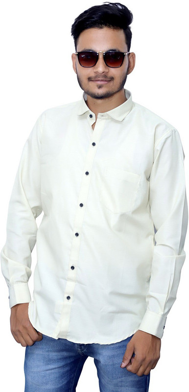 arman Men Solid Casual White Shirt