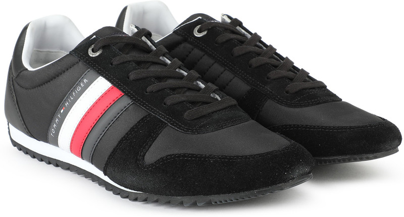 Tommy Hilfiger ESSENTIAL NYLON RUNNER Sneakers For Men(Black)