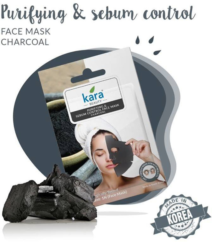 Kara Purifyng And Sebum Control Charcoal Face Mask (Pack Of 6)(18 g)