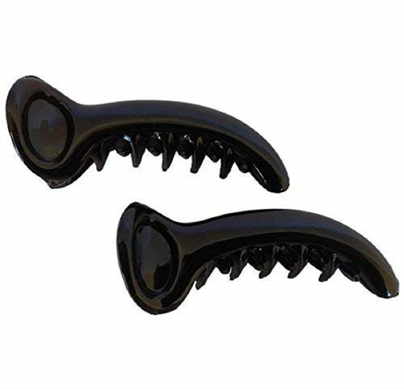 styling fashion combo of 2 Black Colour banana clip Plastic Banana Clip(Black)