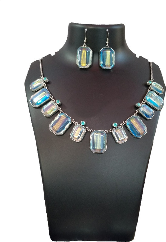 babbly Metal Jewel Set(Blue, Silver)