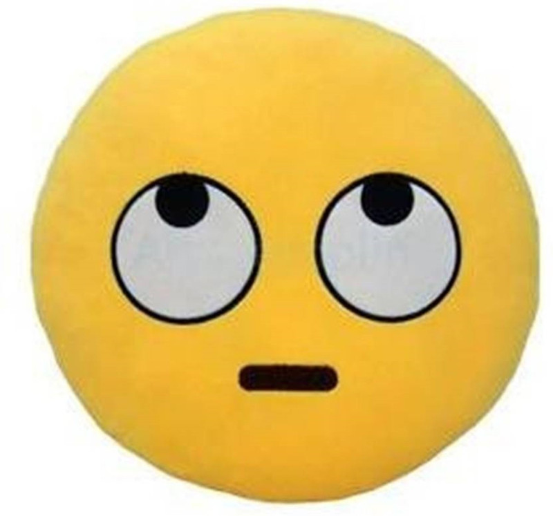 flymoon emoji pillow Decorative Cushion Pack of 1(Yellow)