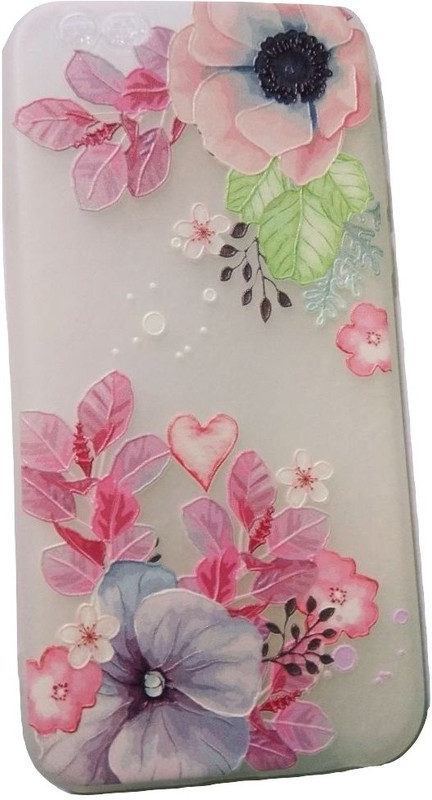 amtfox Back Cover for I Phone 6 6S Baggy Printed Flower Design Soft Silicone case Cover (I Phone 6 6S)(transparent, printed in multi color, pink, Dual Protection)