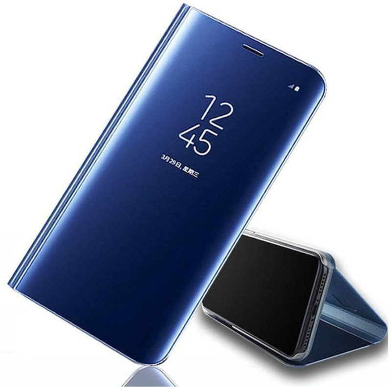 phonichub Flip Cover for Honor V20 Luxury view Electroplate Mirror Acrylic Protective Case Cover with stand(blue, Shock Proof)