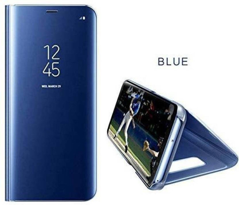 phonichub Flip Cover for Honor V20 Luxury view Electroplate Mirror Acrylic Protective Case Cover with stand(blue, Shock Proof)