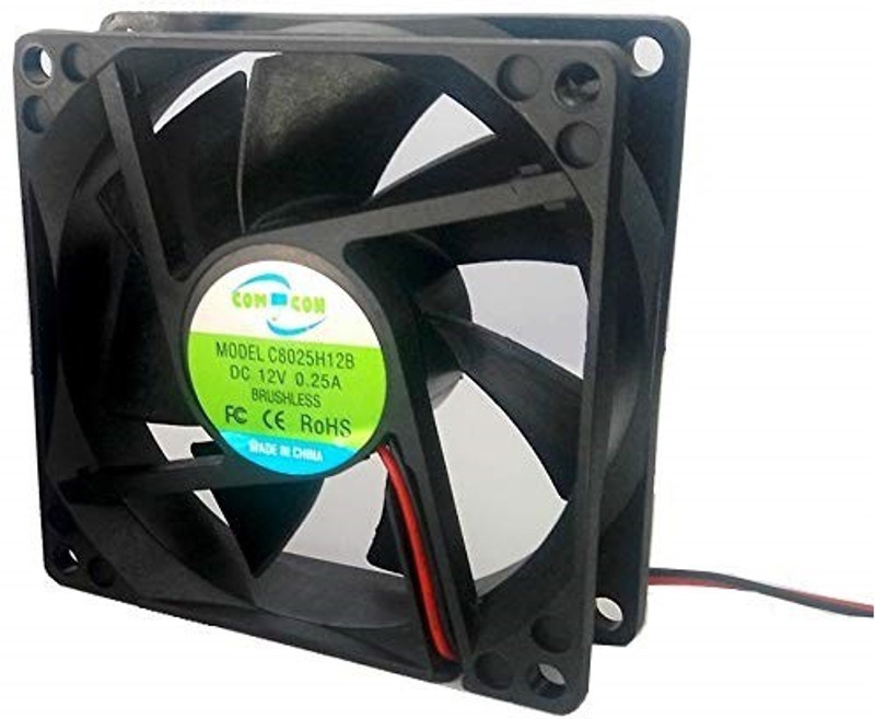 Eleyktron 3inch 80MM X 25mm cabinet cooling fan with 3pin motherboard connector Cooler(balck)