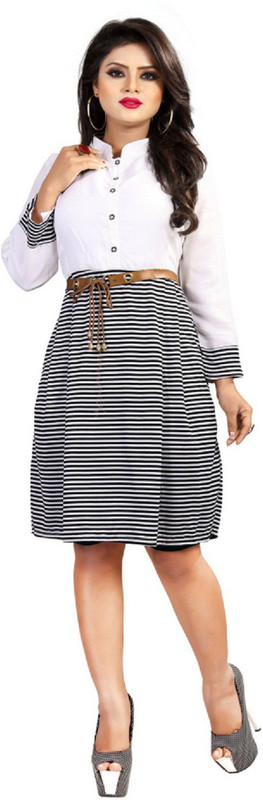 vrushti creation Women A-line White Dress