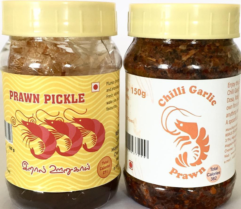 wild meadows South Indian natural Combo(Chili garlic Prawn 150g/ Prawn Pickle 100g)