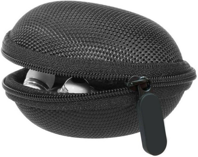 hensicreation Leather Zipper Headphone Pouch(BLACK)