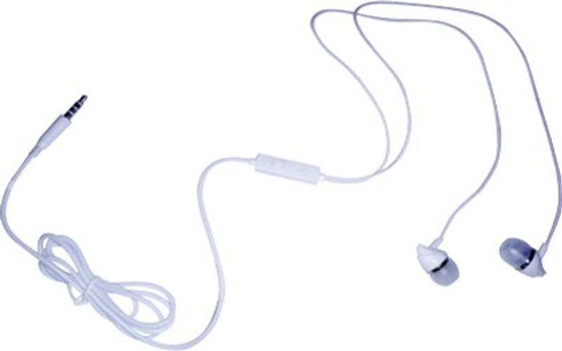veenoshka Super Bass Wired Headset with Mic(White, In the Ear)