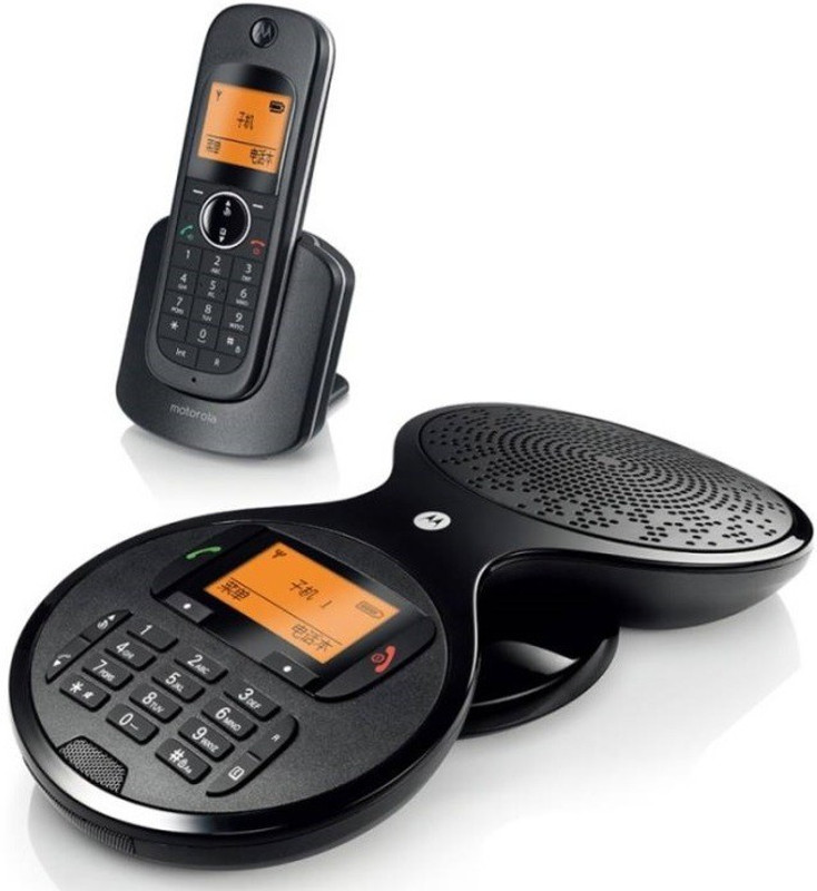 Motorola AC1002C Conference LL Phone with Answering Machine Cordless Landline Phone with Answering Machine(Black)