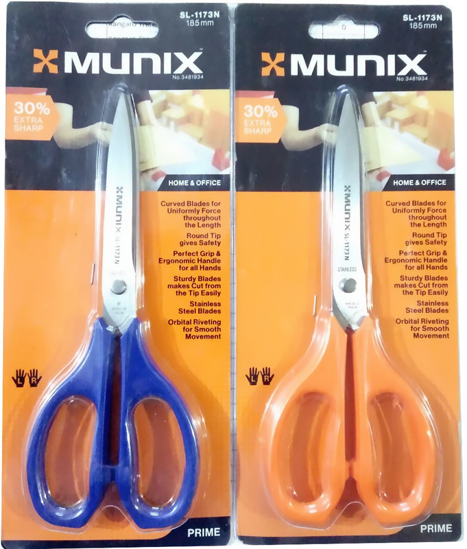 munix SL 1173N Scissors(Set of 2, Orange, Blue)