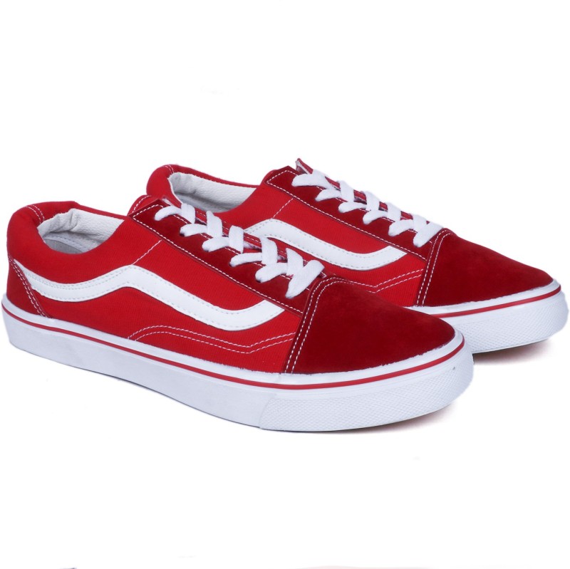 vans old skool red shoes