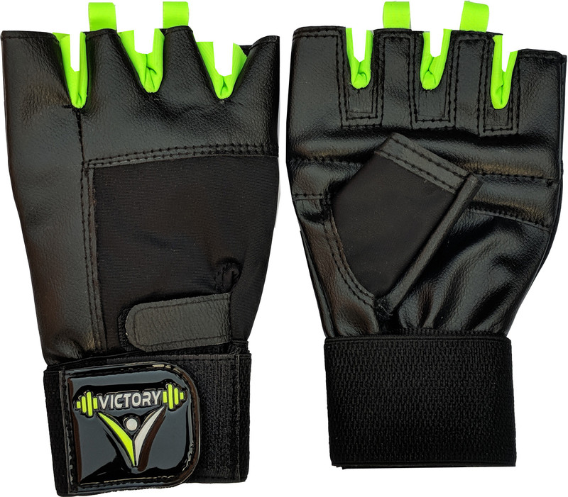 VICTORY Premium weight lifting -004 Gym & Fitness Gloves(Green)