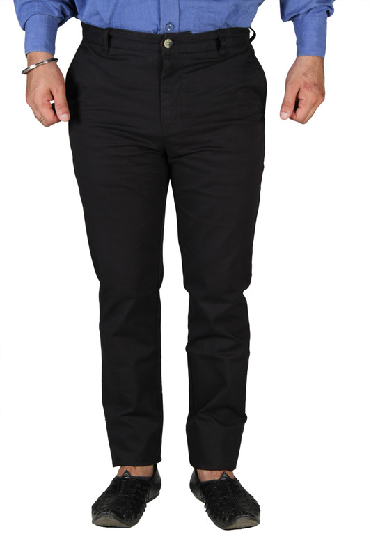 efni Slim Fit Men Black Trousers