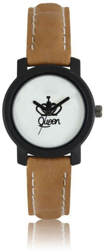 hensicreation Queen white Dial Leather Strap  Analog Watch  - For Women