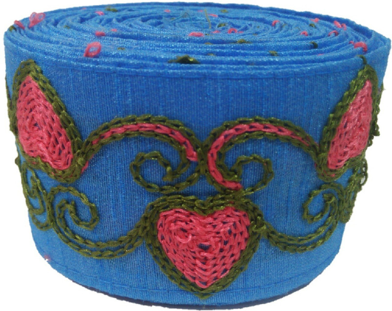 ramdev lace embroidery lace blue