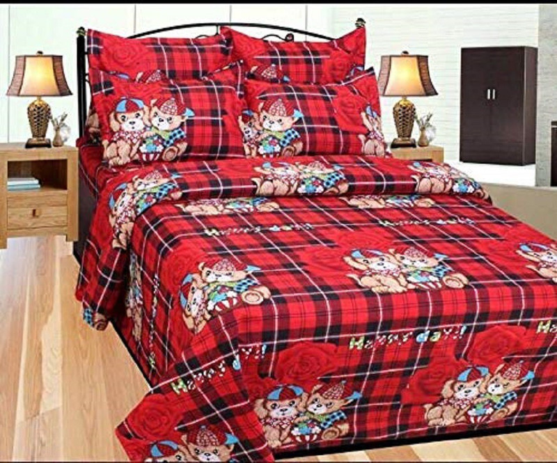 true product 180 TC Polycotton Double 3D Printed Bedsheet(Pack of 1, Multicolor)
