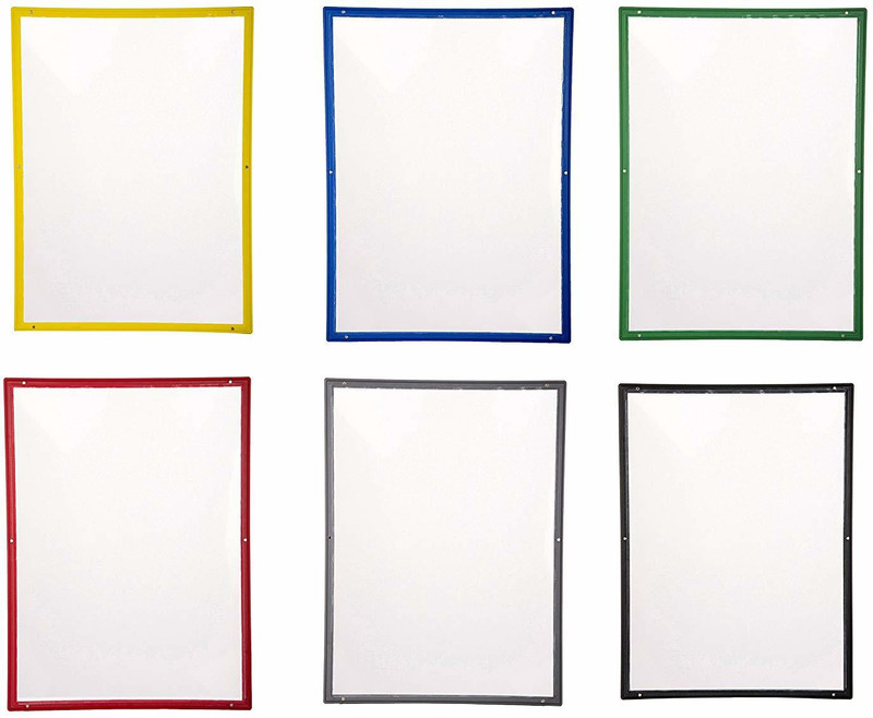 infomate Plastic A4 Paper Magnetic Display(Set Of 6, 1 Red, 1 Blue, 1 Grey, 1 Black, 1 Yellow and 1 Green Folder)