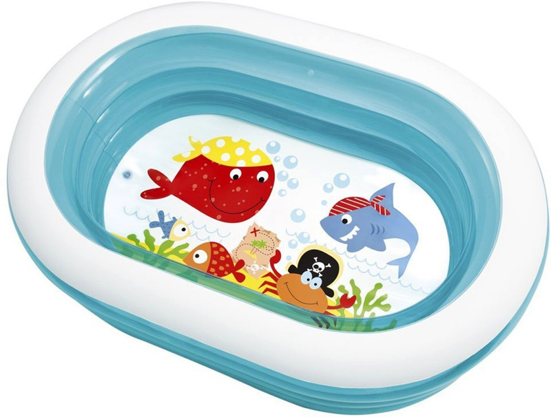 VW Inflatable Ahoy Pirate Friends Pool, 64"L x 42"W x 18"H (1.63m x 1.07m x 46cm)Inflated Inflatable Swimming Pool(Multicolor)