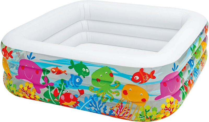 VW Inflatable Swim Centre Clearview Aquarium Pool, 62.5"L x 62.5"W x 19.5"H(1.59m x 1.59m x 50cm)Inflated Inflatable Swimming Pool(Multicolor)
