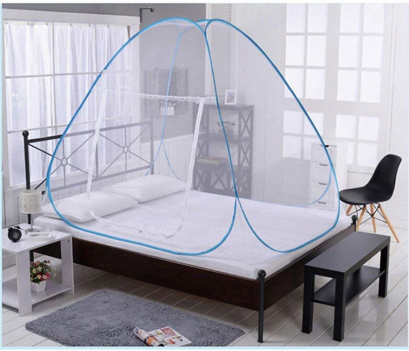 cratos Polyester Adults Double Bed Foldable Mosquito Net -King Size Bed, Queen Size Bed Mosquito Net(White)