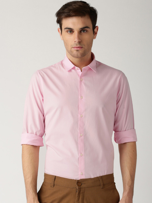 dikshaa Men Solid Casual Pink Shirt