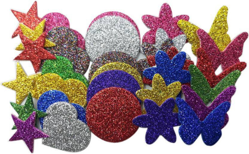 the toyz chest GLITTER MULTI SHAPED FANCY STICKER FOR DECORATION