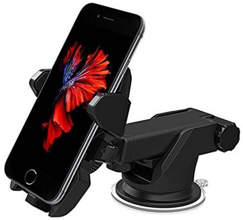 povami Car Mobile Holder for Windshield, Dashboard, Anti-slip(Black)