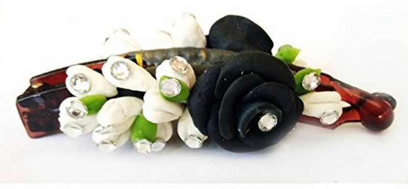 unique indian crafts Hand made Banana Clip With Flower (SKU-UIC-BANANACLIP-139) Banana Clip(Multicolor)