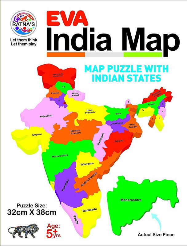 prem ratna toys EVA India Map(Multicolor)