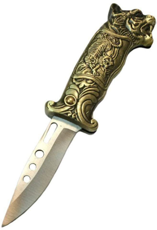 harini bell tiger face design refillable Pocket Lighter (GOLDEN) Pocket Lighter(golden)