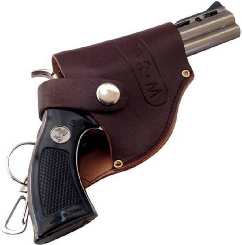 harini bell Small pyton revolver gun Pocket Lighter(black)