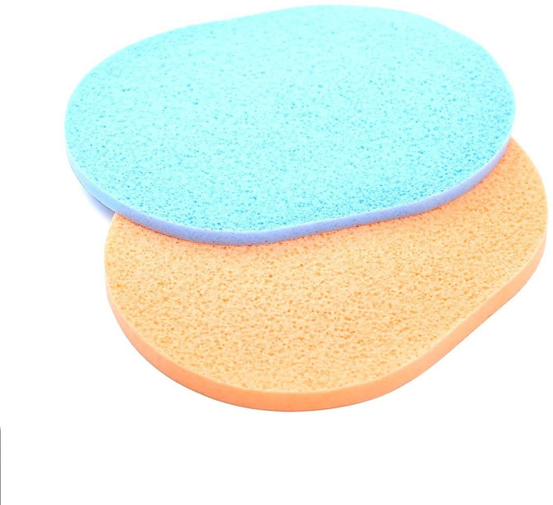 shwetambika Beauty 2 Pc Soft Facial Cleansing Sponge Face Makeup Wash Pad Cleaning Sponge Puff